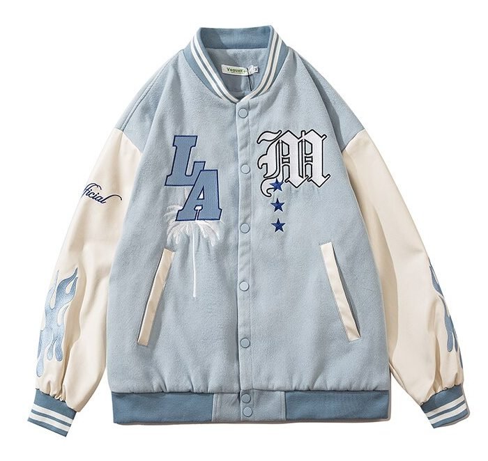 Jacket Makers Baby Blue Los Angeles Varsity Jacket
