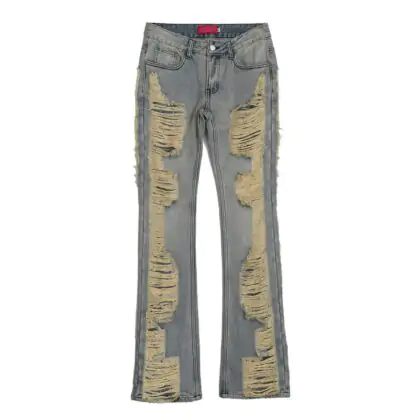 Heavy Distressed Straight Denim