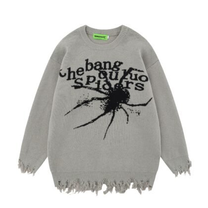 Knitted Sweaters with vintage Spider letters