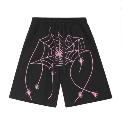 Loose-fitting Shorts with Spider web Print