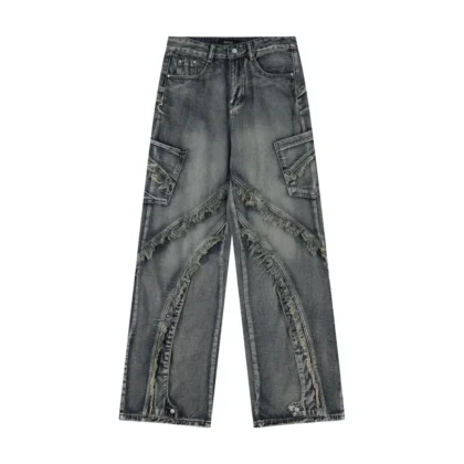 Punk Rock Loose Straight Wide Old Washed Pants