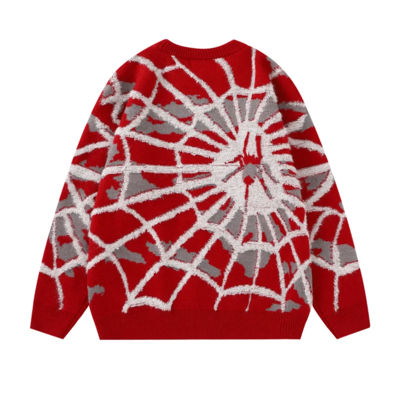 Retro Spider Web Knitted Sweater Cotton - Image 3