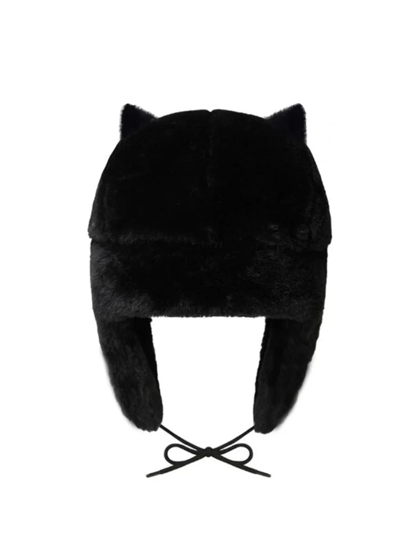 Black Cat Ushanka Hat - Image 3